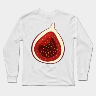 Juicy figs and leaves, exotic fruits pattern print Long Sleeve T-Shirt